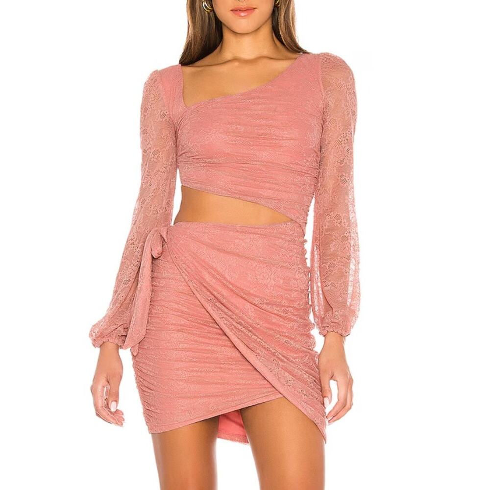 Majorelle Blush Pink Lace Everett Cut Out Mini Dress Size XS